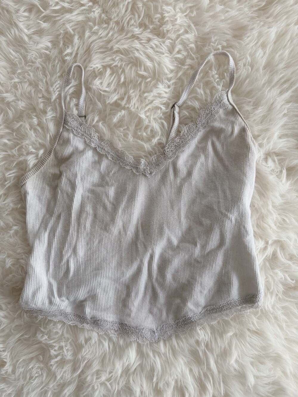 Hollister Must-Have Collection Ribbed Lace-Trim Camisole, Size XS